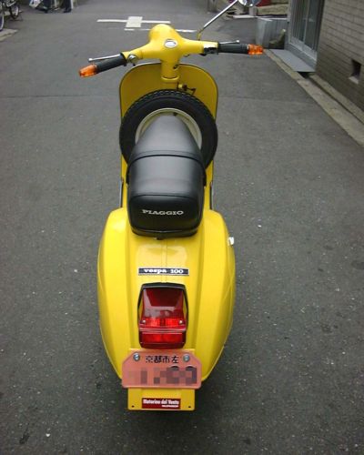 Rear view of Vespa 100