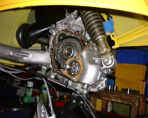 Vespa 100 engine (clutch side)