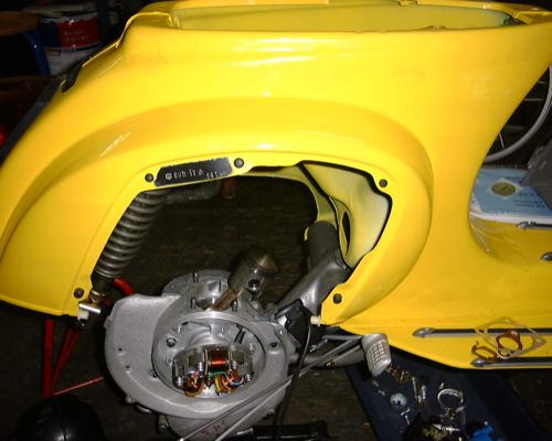 Vespa 100 engine (flywheel side)