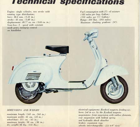 Vespa 50 brochure inside