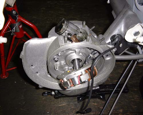 Vespa 50S engine (flywheel side)