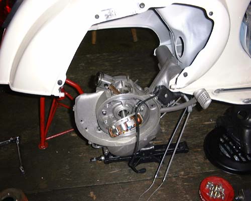 Vespa 50S engine (flywheel side)