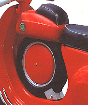 Vespa 90SS toolbox and spare wheel