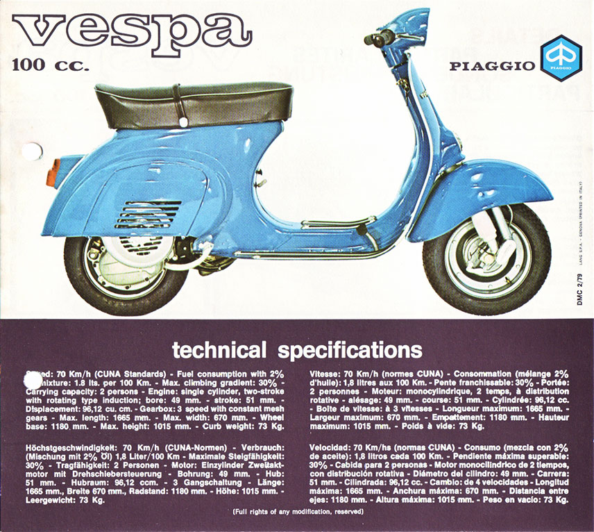 Vespa 100 brochure 1