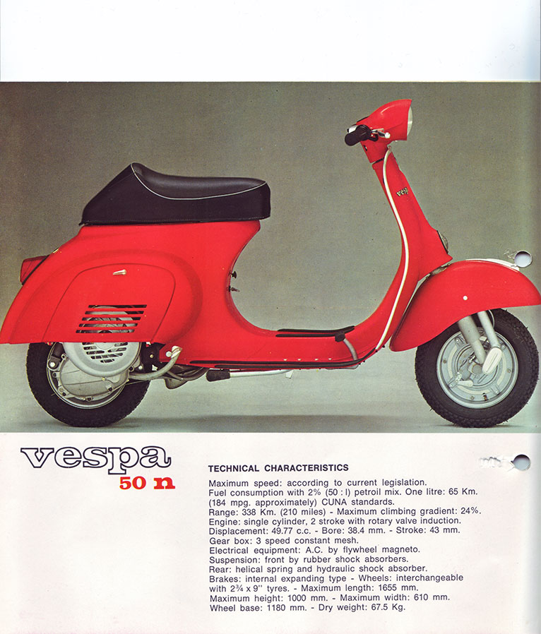 Vespa 50n and 50 Special brochure 2