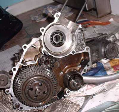 Clutch-side case half of Vespa smallframe engine