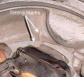 Vespa ET3 stator timing mark