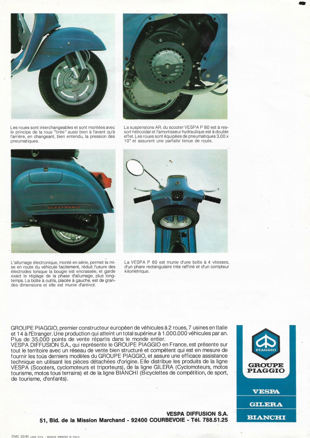 Vespa P80 brochure page 2