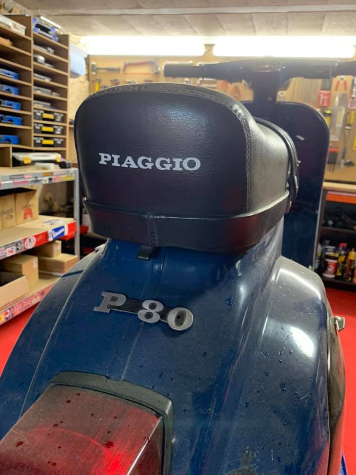 Vespa P80 rear badge